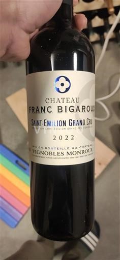 Bordeaux Saint-Émilion Grand Cru Grand Cru Château Franc Bigaroux 2022