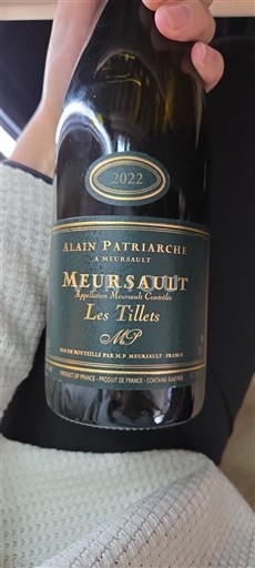 Burgundi Meursault Alain Patriarche Les Tillets 2022
