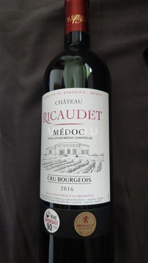 Bordoja Médoc Château Ricaudet Medoc Cru Bourgeois 2016
