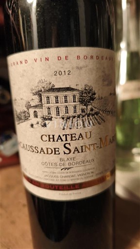 Bordoja Blaye-côtes-de-bordeaux Château Caussade Saint-Marc 2012