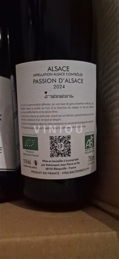 Алзас Аласас Vins Baltenweck Passion d'Alsace 2024