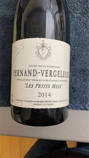 Burgundi Pernand-Vergelesses Naudin Tiercin Les Petits Meix 2014