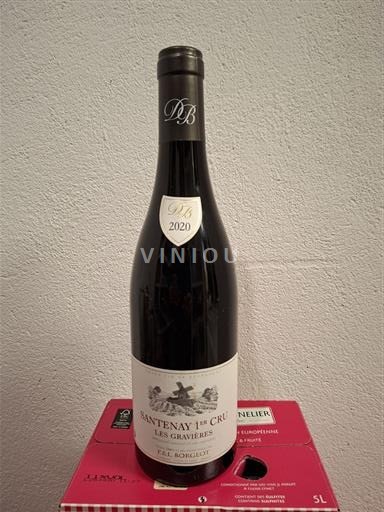 Burgundi Santenay Premier Cru Les Gravières MIS EN BOUTEILLE P&L. BORGEOT REMIGNY 2020