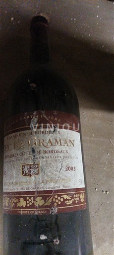 Bordoja Premières-côtes-de-bordeaux Château Graman 2002