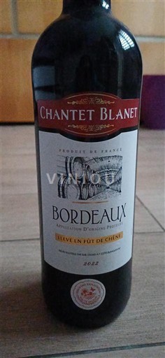 Bordoja Bordo Chantet Blanet Élevé en fût de chêne 2012