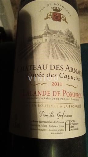 Bordoja Lalande-de-pomerol Château Arnauds des Capucins 2011