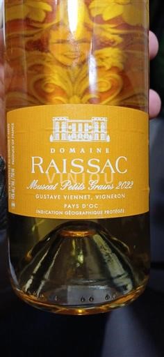 Lengdok dhe Rusionjë Vend e Oksonisë Domaine Raissac Muscat Petits Grains 2022