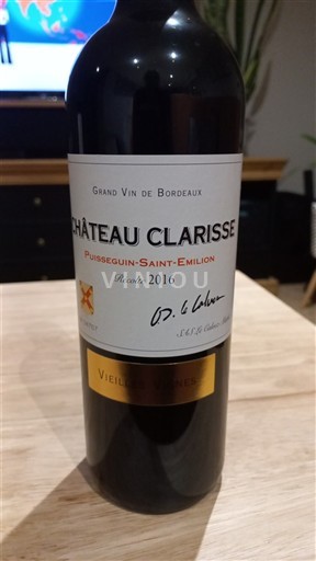 Bordoja Puisseguin-saint-émilion Château Clarisse Vieilles Vignes 2016
