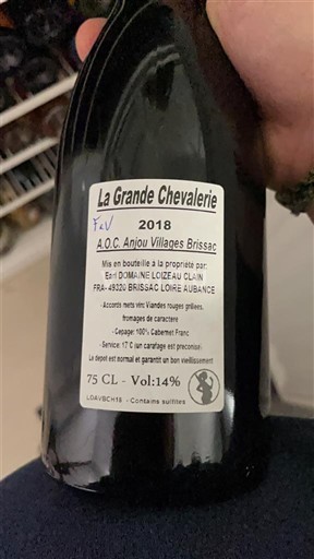 Loiredalen Anjou Villages Brissac Domaine Loizeau Clain La Grande Chevalerie 2018