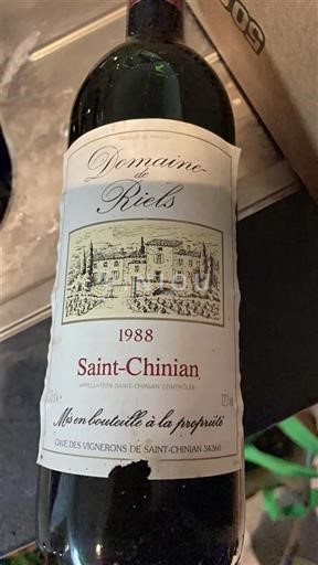 Languedok Saint-Chinian Domaine Riels 1988
