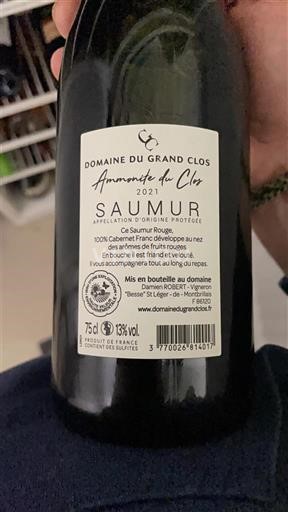 Dolina Loare Сомур Domaine Grand Clos Armande du Clos 2021