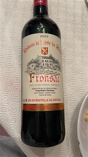 Bordoja Fronsac Château La Rose de Salles Sélection Vieilles Vignes 2023