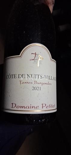 Burgundi Côte de nuits fshatra Domaine Petitot Terres Burgondes 2021