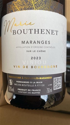 Burgundi Maranges Domaine Marie Bouthenet Sur le Chêne 2023