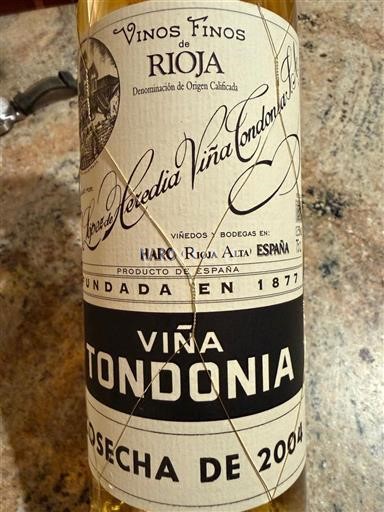 La Rioja Rioja Lopez de Heredia Viña Tondonia Viña Tondonia gran reserva blanco 2004