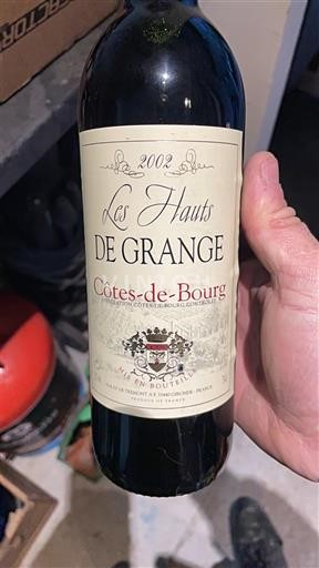 Bordoja Côtes-de-bourg Les Hauts de Grange 2002