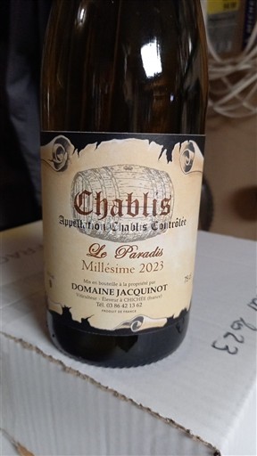 Burgundija Chablis Domaine Jacquinot Le Paradis 2023