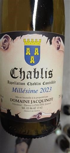 Vin Blanc sec Domaine Jacquinot 2023 Francë Burgundi Chablis AOC