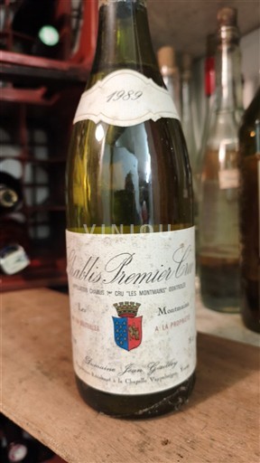 Wines Blanc sec Montmains Jean Gautherin 1989 France Burgundy Chablis AOC Premier Cru
