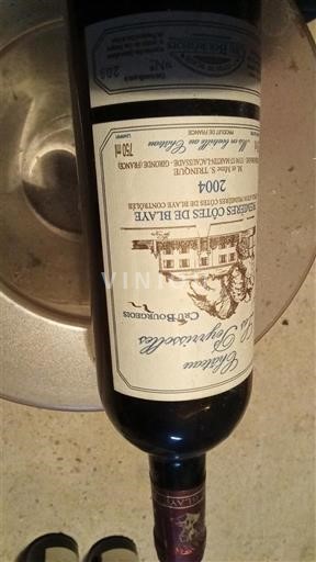 Vin Rouge sec Château Les Grands Chênes 2004 Francuska Bordo Blaija AOC