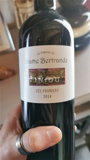 Vin Rouge sec Les Pruniers Domaine Dame Bertrande 2014 France Bordeaux AOC