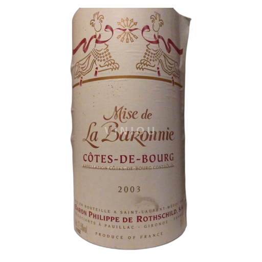 Bordeaux Côtes-de-bourg Baron Philippe de Rotschild Mise de la Baronnie 2003
