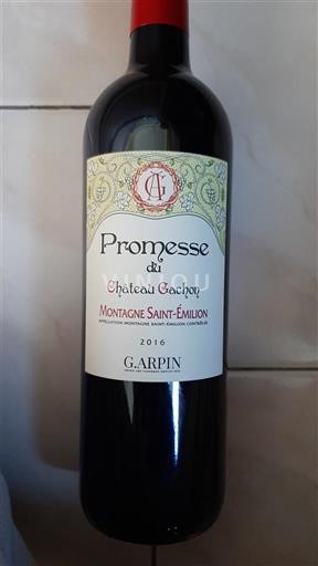 Bordo Montanja Sen Emilion Château Gachon Promesse 2016