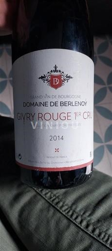 Burgundy Givry Premier Cru Domaine Berlenoy 2014