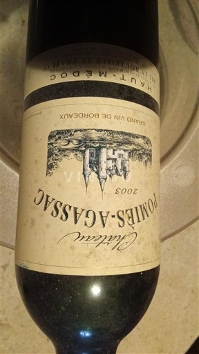 Bordoja Haut-Médoc Château Pontes-Agassac 2003