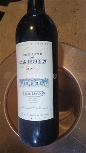 Bordeaux Pessac-Léognan Domaine Carsin 2001