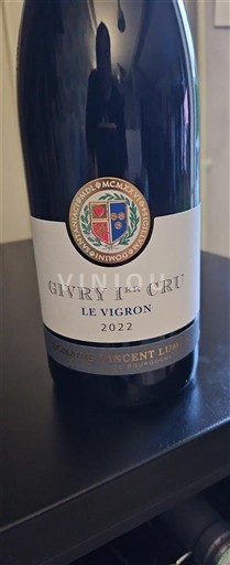 Vini Rouge sec Le Vigron Domaine Vincent Lumpp 2022 Francia Borgogna Givry AOC Premier Cru