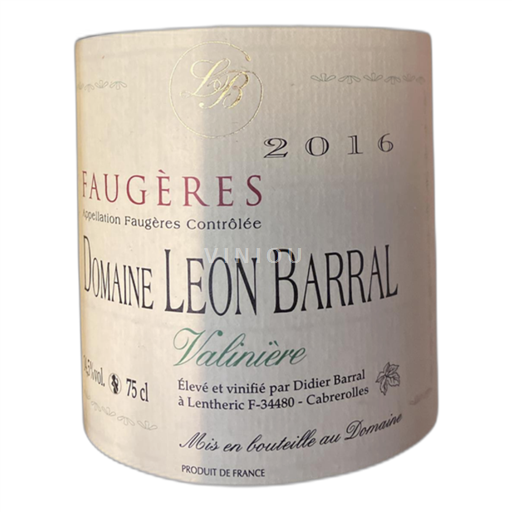 Languedoc Faugères Domaine Leon Barral Valinière 2016