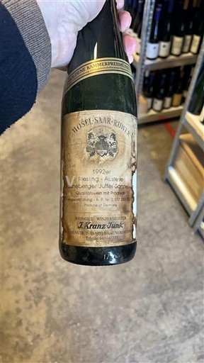 Moezel Weingut J. Kranz Junk Riesling Auslese Brauneberger Juffer Sonnenuhr 1992
