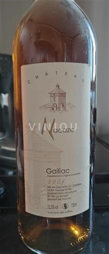 Viner Blanc sec Château Nacaze 2008 Frankrike Sydväst Gaillac AOC