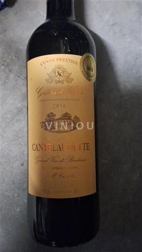Vine Rouge sec Cuvée Prestige Cantelaudette 2016 Frankrig Bordeaux Graves-de-vayres AOC