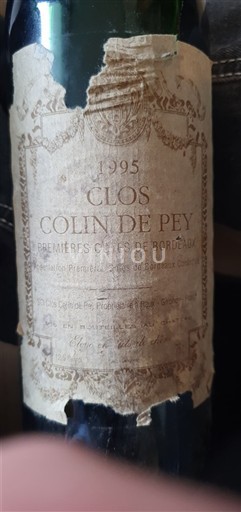 Viinit Rouge sec Clos Colin de Pey 1995 Ranska Bordeaux Premières-Côtes-de-Bordeaux AOC