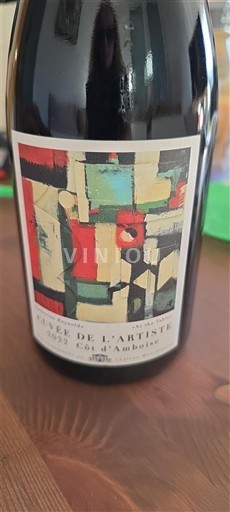 Viinit Rouge sec Cuvée de l'Artiste Côte d'Arbrelle 2022 Ranska Loiren laakso Touraine AOC