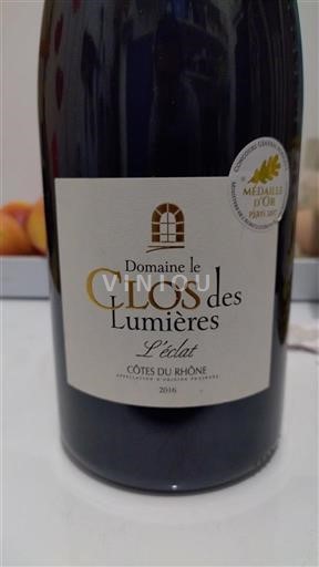Lugina e Ronës Bregdeti i Rodanit Domaine Le Clos des Lumières L'éclat 2016