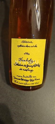 Alsace Domaine Ostertag Fronholz Sélection de Grains Nobles Riesling 1990