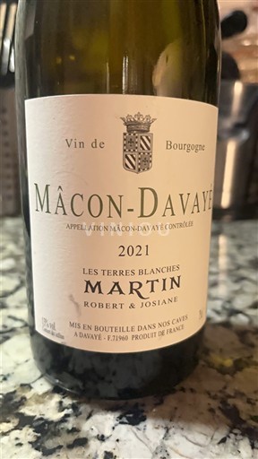 Burgundy Mâcon and Mâcon-Villages Domaine Robert et Josiane Martin Les Terres Blanches 2021