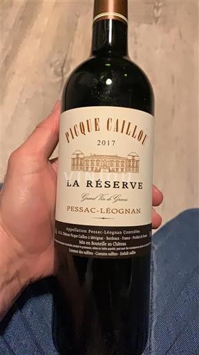 Bordeaux Pessac-Léognan Pique Caillou La Réserve 2017