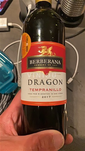 Vin Rouge sec Dragon Tempranillo Berberana 2017 Espagne La Rioja Rioja DO