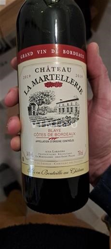 Bordeaux Blaye-côtes-de-bordeaux Château La Martellerie 2019