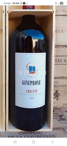 Vin Rouge sec Gineprone 2022 Italia Toscana Chianti DOC