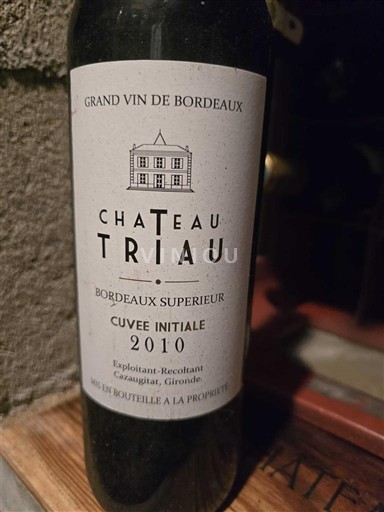 Bordoja Bordeaux Supérieur Château Triau Initiale 2010