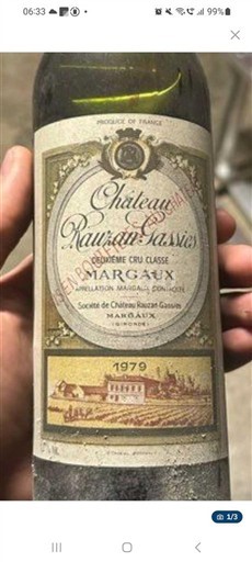 Bordeaux Margaux Grand Cru Château Rauzan-Gassies 1979