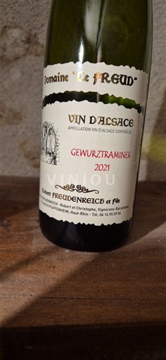 Vin Blanc sec Gewurztraminer Domaine Freud 2021 Francë Alsace Vin de France