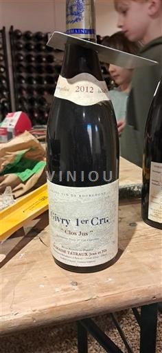 Burgundi Givry Premier Cru Domaine Tatraux Clos Jus 2012