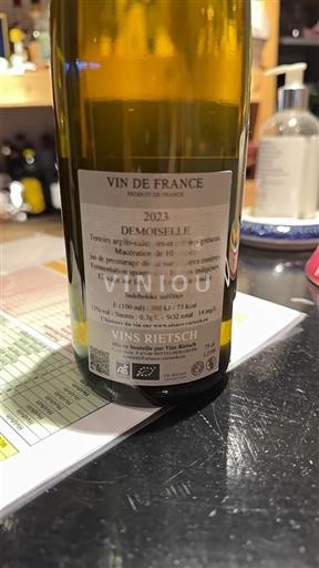 Vin Blanc sec Demosele Vins Rietsch 2023 Francuska Алзас Аласас Vin de France