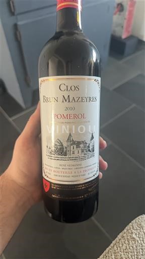 Bordoja Pomerol Clos Brun Mazeires 2010